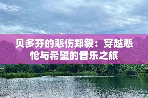 贝多芬的悲伤郑毅：穿越悲怆与希望的音乐之旅