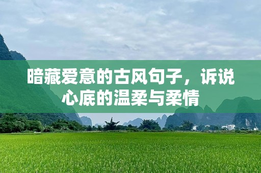 暗藏爱意的古风句子，诉说心底的温柔与柔情