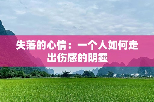 失落的心情：一个人如何走出伤感的阴霾
