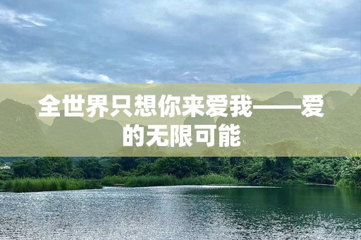 全世界只想你来爱我——爱的无限可能