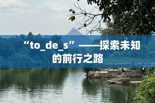 “to_de_s”——探索未知的前行之路