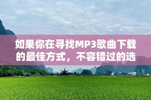 如果你在寻找MP3歌曲下载的最佳方式，不容错过的选择！