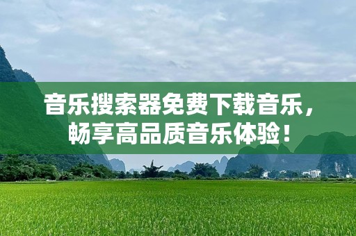 音乐搜索器免费下载音乐，畅享高品质音乐体验！