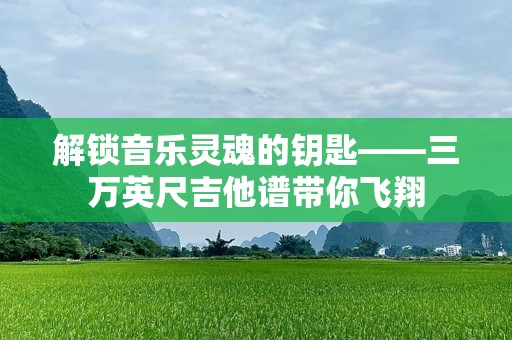 解锁音乐灵魂的钥匙——三万英尺吉他谱带你飞翔