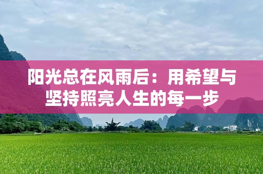 阳光总在风雨后：用希望与坚持照亮人生的每一步