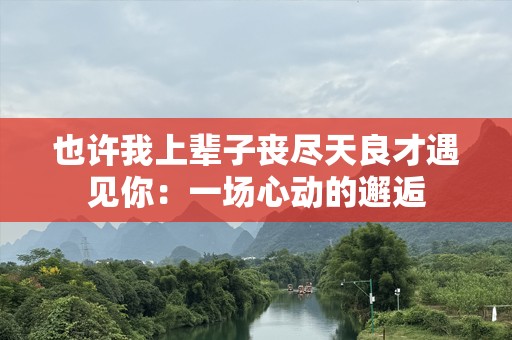 也许我上辈子丧尽天良才遇见你：一场心动的邂逅