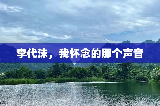 李代沫，我怀念的那个声音