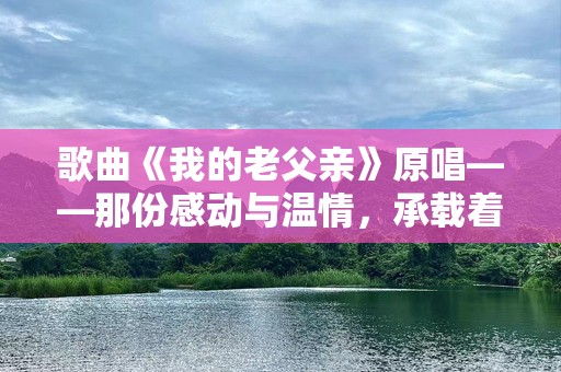 歌曲《我的老父亲》原唱——那份感动与温情，承载着父爱的深沉