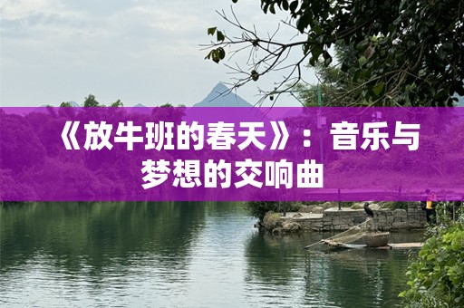 《放牛班的春天》：音乐与梦想的交响曲