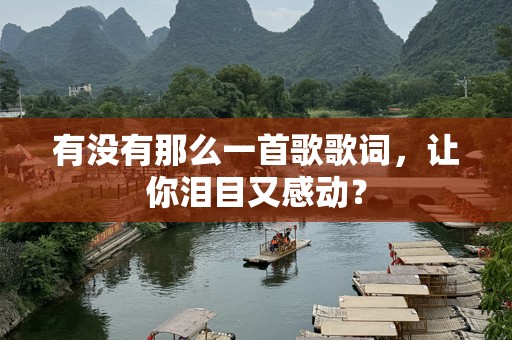 有没有那么一首歌歌词，让你泪目又感动？