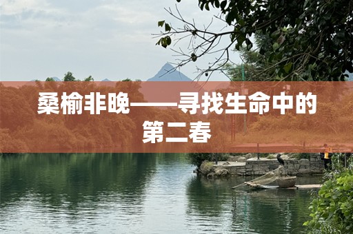 桑榆非晚——寻找生命中的第二春