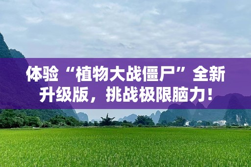 体验“植物大战僵尸”全新升级版，挑战极限脑力！