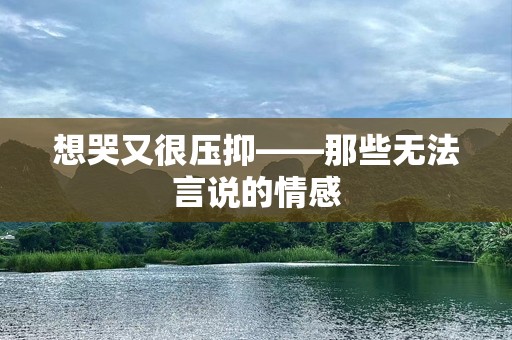 想哭又很压抑——那些无法言说的情感