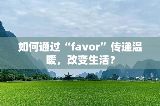 如何通过“favor”传递温暖，改变生活？