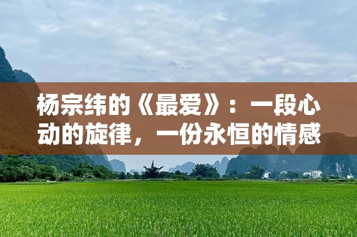 杨宗纬的《最爱》：一段心动的旋律，一份永恒的情感