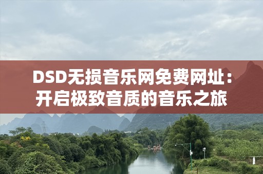 DSD无损音乐网免费网址：开启极致音质的音乐之旅