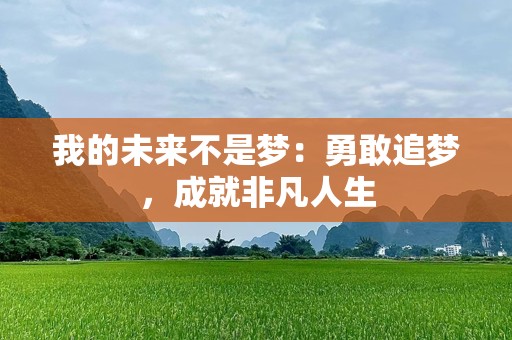 我的未来不是梦：勇敢追梦，成就非凡人生