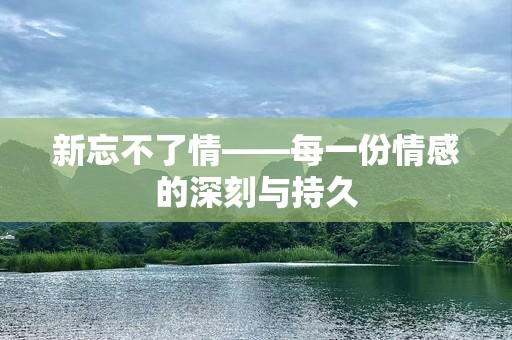 新忘不了情——每一份情感的深刻与持久