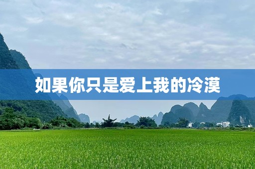 如果你只是爱上我的冷漠