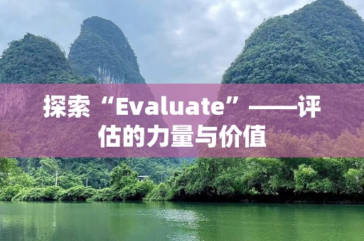 探索“Evaluate”——评估的力量与价值