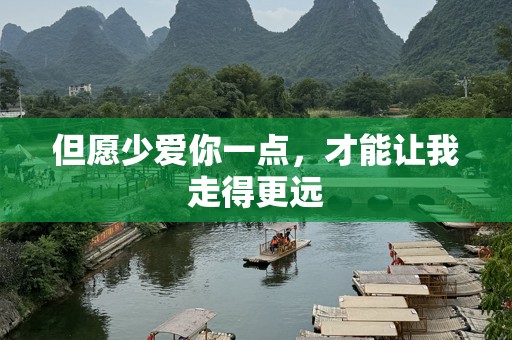 但愿少爱你一点，才能让我走得更远