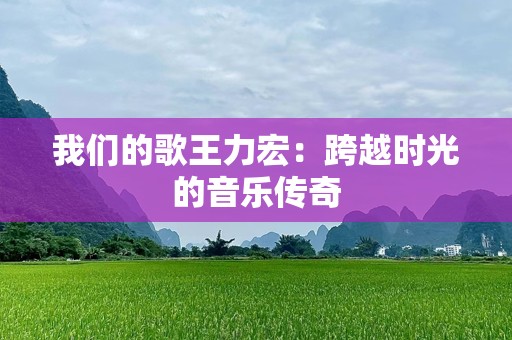 我们的歌王力宏：跨越时光的音乐传奇