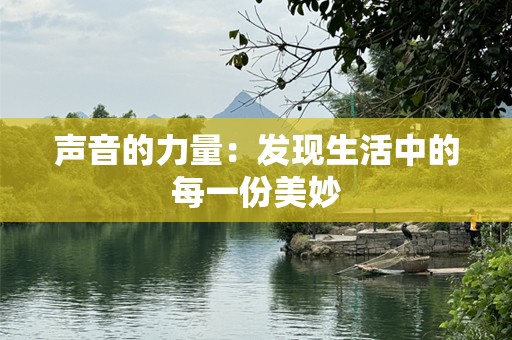 声音的力量：发现生活中的每一份美妙