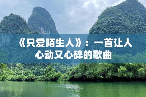 《只爱陌生人》：一首让人心动又心碎的歌曲