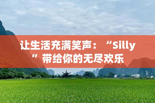 让生活充满笑声：“Silly”带给你的无尽欢乐