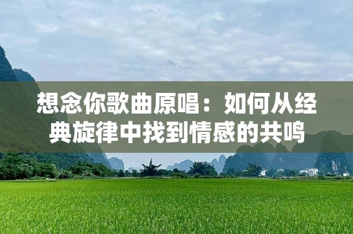 想念你歌曲原唱：如何从经典旋律中找到情感的共鸣