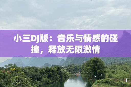 小三DJ版：音乐与情感的碰撞，释放无限激情