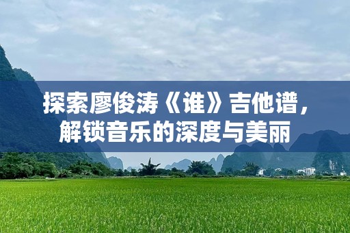 探索廖俊涛《谁》吉他谱，解锁音乐的深度与美丽