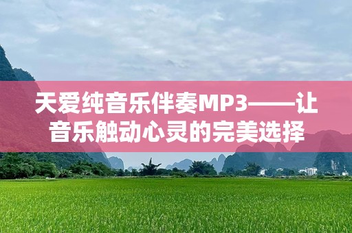 天爱纯音乐伴奏MP3——让音乐触动心灵的完美选择