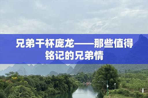 兄弟干杯庞龙——那些值得铭记的兄弟情