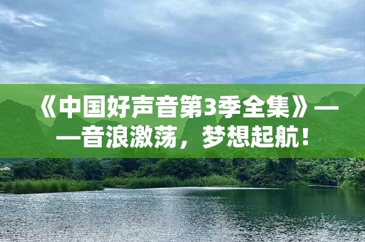 《中国好声音第3季全集》——音浪激荡，梦想起航！