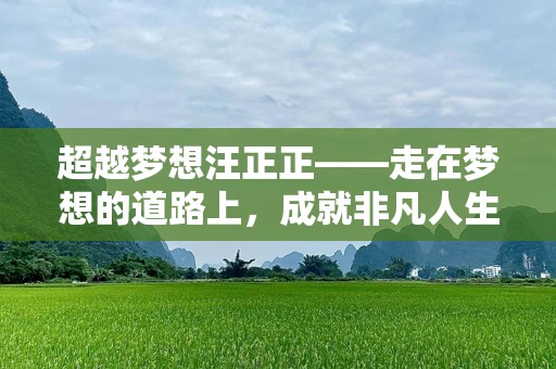 超越梦想汪正正——走在梦想的道路上，成就非凡人生