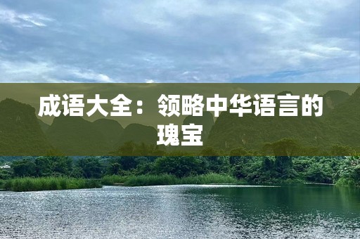 成语大全：领略中华语言的瑰宝