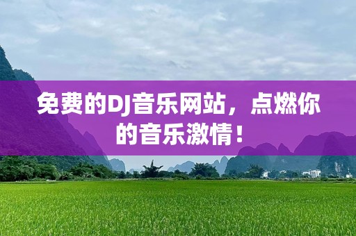 免费的DJ音乐网站，点燃你的音乐激情！