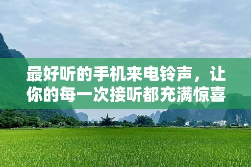 最好听的手机来电铃声，让你的每一次接听都充满惊喜！