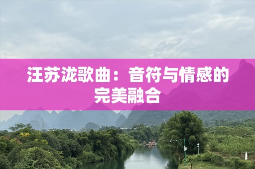汪苏泷歌曲：音符与情感的完美融合