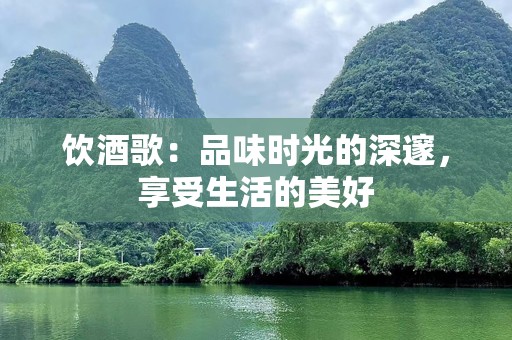 饮酒歌：品味时光的深邃，享受生活的美好