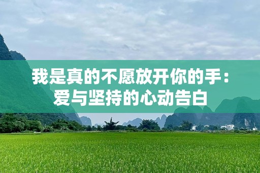 我是真的不愿放开你的手：爱与坚持的心动告白
