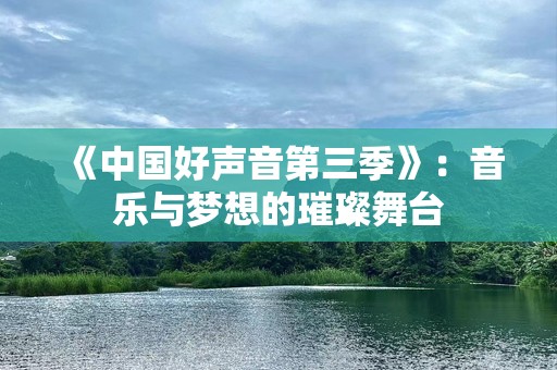 《中国好声音第三季》：音乐与梦想的璀璨舞台