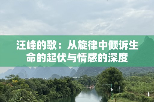 汪峰的歌：从旋律中倾诉生命的起伏与情感的深度