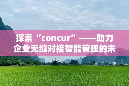 探索“concur”——助力企业无缝对接智能管理的未来