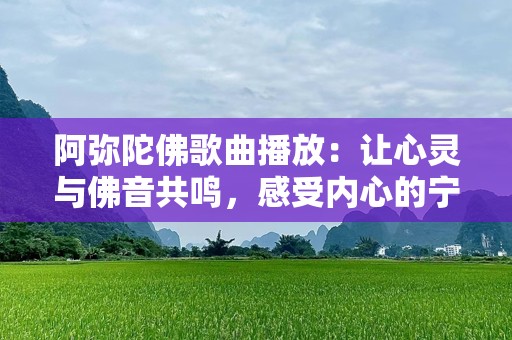 阿弥陀佛歌曲播放：让心灵与佛音共鸣，感受内心的宁静与祥和