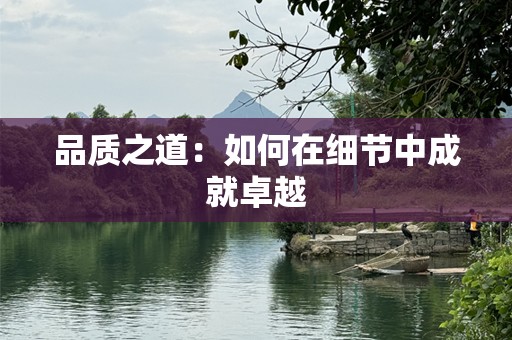 品质之道：如何在细节中成就卓越