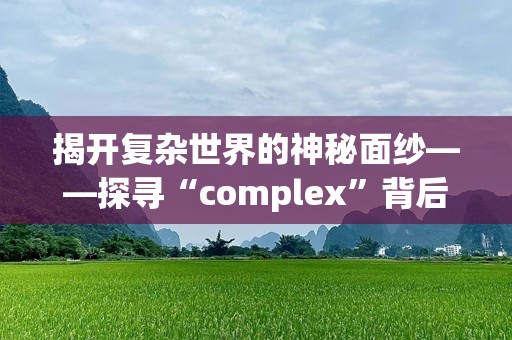 揭开复杂世界的神秘面纱——探寻“complex”背后的无限可能