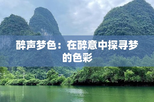 醉声梦色：在醉意中探寻梦的色彩