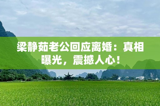 梁静茹老公回应离婚：真相曝光，震撼人心！